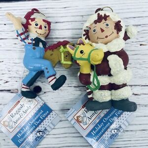 Raggedy Ann And Andy Ornaments Kurt Adler NWT Vintage Christmas
